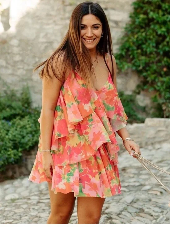 ZARA PRINTED TULLE DRESS - Picture 2 of 14